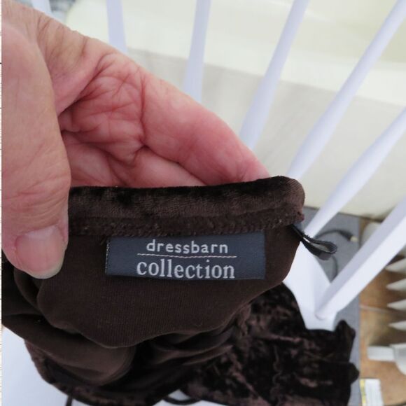 Dress Barn Skirt Sz M Mid Calf Brown Tiered Mock Velvet  Skirt Women - Picture 5 of 8